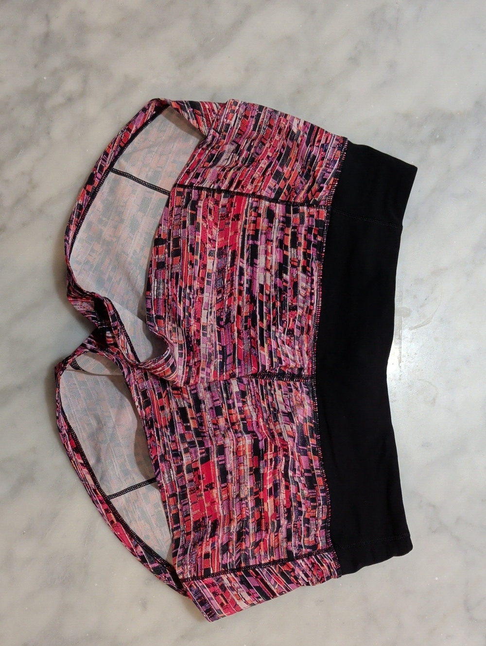 lululemon athletica Pink Multi-Pattern Athletic Shorts with Black Waistband
